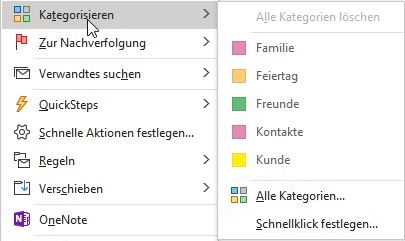 Outlook Verwenden Der Schnellklickkategorie Outlook Verwenden Der Schnellklickkategorie