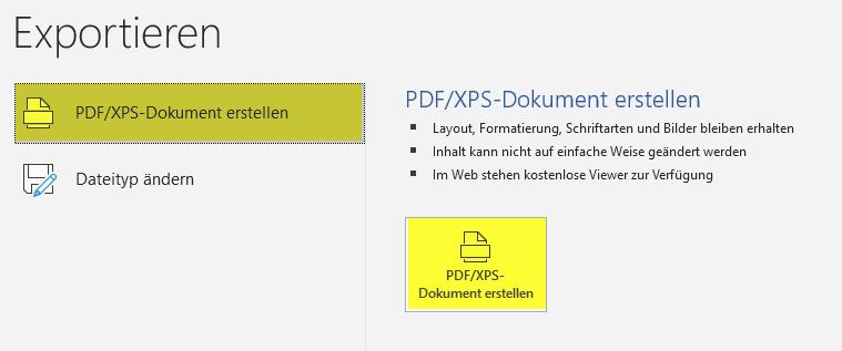 Dokumente als PDF speichern